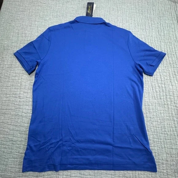 NWT Polo Ralph Lauren Golf Polo Soft Cotton Shirt Men's Medium Blue W/ Red Pony - Picture 7 of 8
